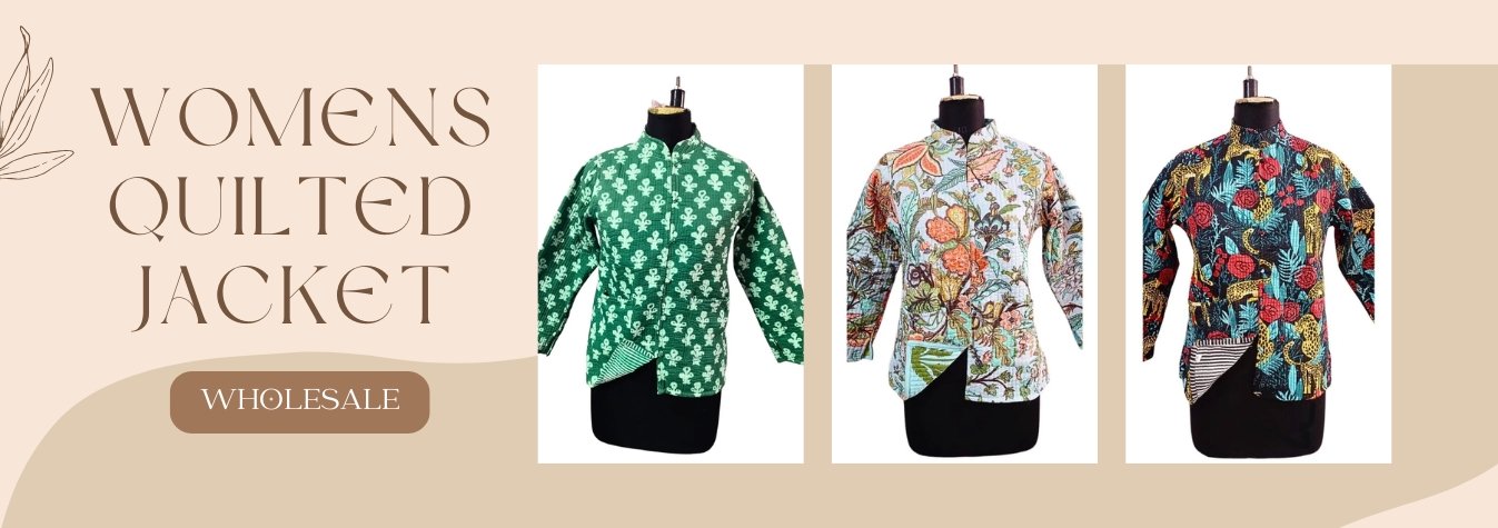 Womens quilted jacket desktop banner